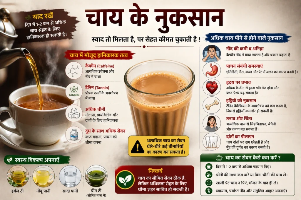 चाय के नुकसान (Harms of tea)