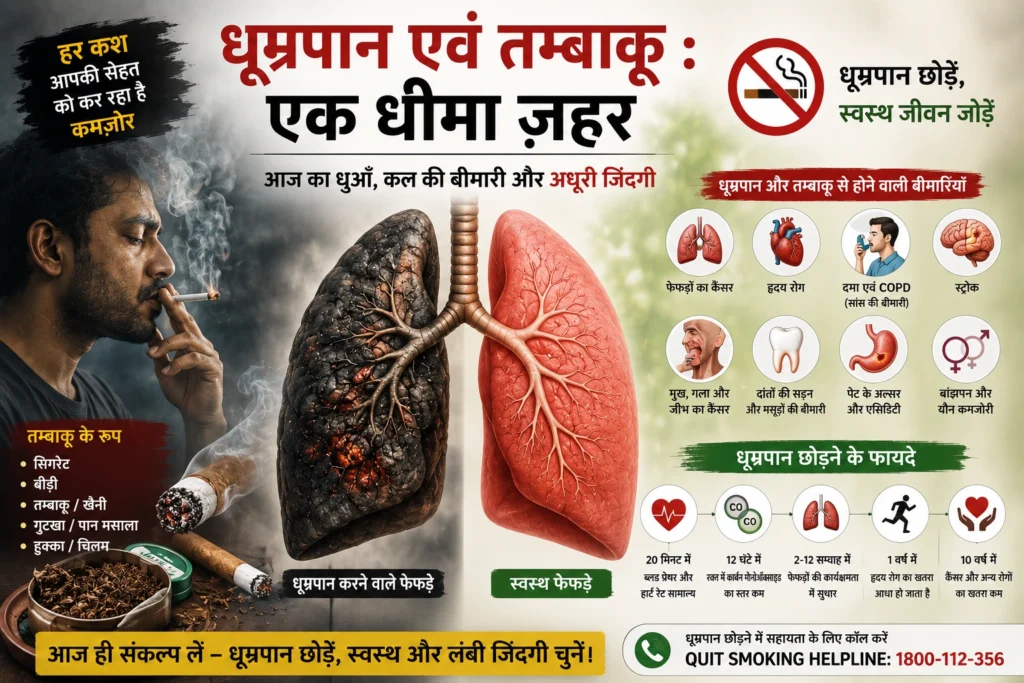 धूम्रपान एवं तम्बाकू : एक धीमा ज़हर