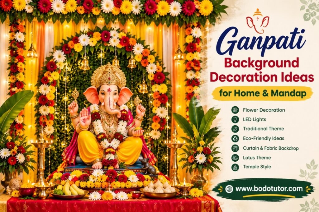 Ganpati Background Decoration Ideas for Home and Mandap